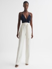 REISS India Colourblock Jumpsuit in Navy/White