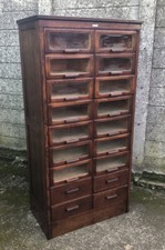 QUALITY OAK 20 DRAWER  HABERDASHERY SHOP CABINET MINT  CONDITION 2 MAN DELIVERY