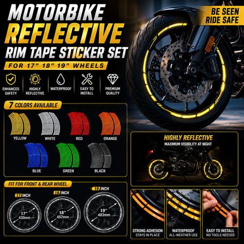Motorcycle rim tape reflective - rim,