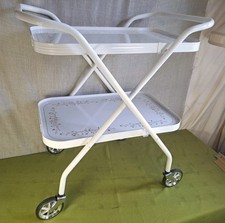 Retro White  Folding Hostess Trolley