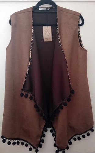 Ladies waistcoat gilet - pom, pom