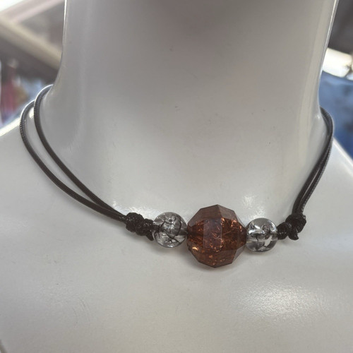 Round glass bead pendant - bead,