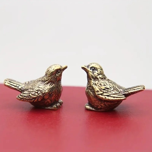 Vintage brass sparrow figurine - vintage,