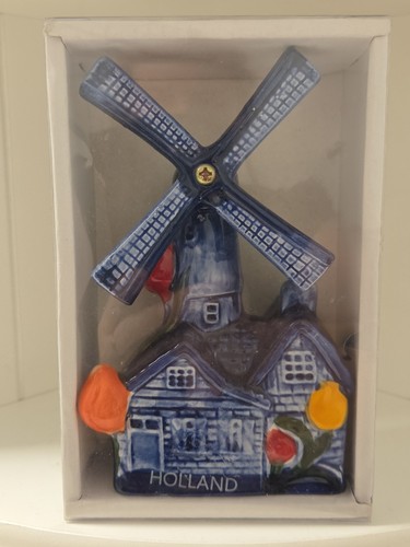 Delft blue holland windmill - delft,