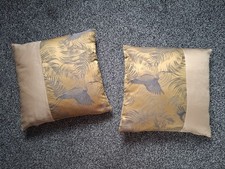 Dunelm Crane Old Gold Cushion