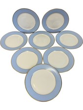 Royal Doulton RD Set of 8 Dinner Plates with Gold Rim Classic Design