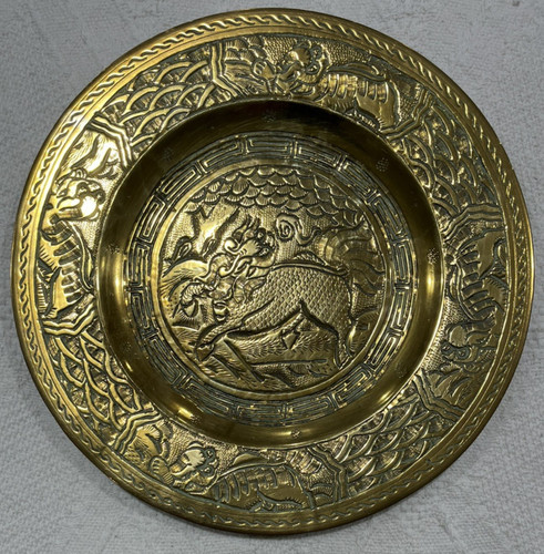 Chinese brass plate - brass, plate/charger