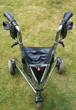 Rollator 3 Wheel Folding Mobility Walker by Invacare c/w Shopping Bag and Brakes