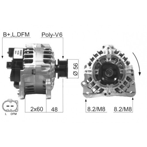 Alternator eb174q 301378rid - alternator,