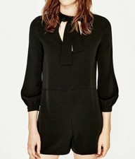 ZARA BLACK PLAYSUIT WITH BOW