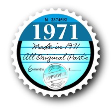 Retro 1971 Tax Disc Disk
