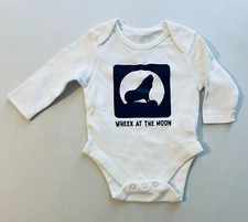 WHEEK AT THE MOON BABY GROW 3m 6kg Babygro Body Suit Guinea Pig White
