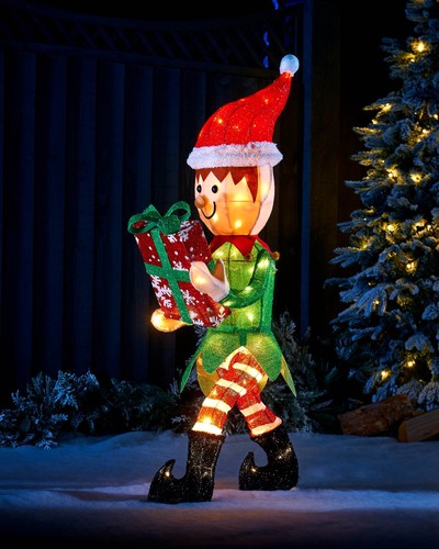 Pre lit elf silhouette - 1m,