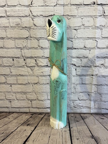 60cm green teal wooden - wooden, shabby