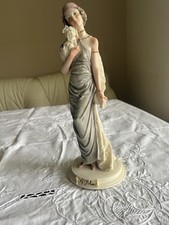 A. Belcari “Dear” 1987 Italian Figurine Lady with Dog, Capodimonte Style 32 cm