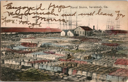 Vtg postcard naval - postcard, stores