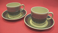 2 X MID CENTURY STAVANGERFLINT NORWAY INGER WAAGE ~ HONEY ~COFFEE CUPS & SAUCERS