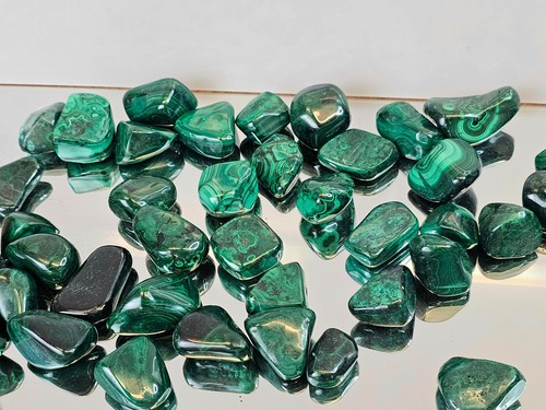 Malachite crystal tumblestones - malachite,