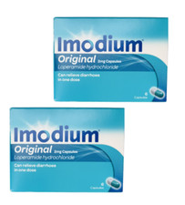 Imodium Original 2mg Capsules loperamide relieves stop diarrhoea adults x 12caps