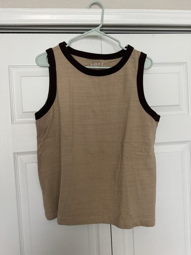 Loft perfect tank tan brown - loft, tan/brown
