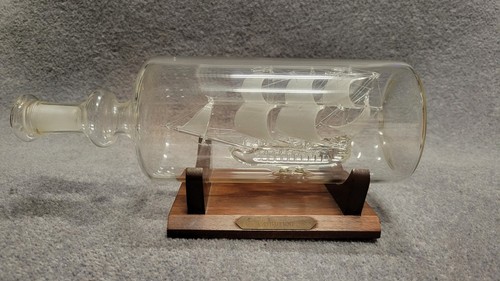 Glass ship bottle display - ship, in