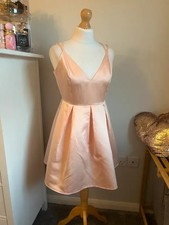 Pink silky strappy fit and