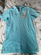 Abercrombie & Fitch Muscle Fit Buttoned Polo Shirt. Blue. XL. Worn Edge Design
