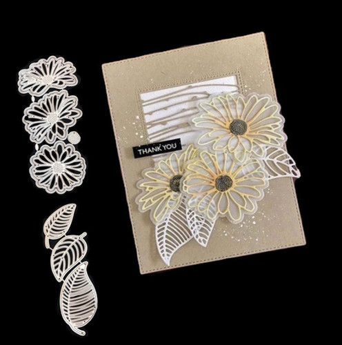 Flowers and leaves set metal - flowers,