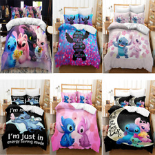 Lilo Stitch Bedding Disney Cartoon Single Quilt Duvet Cover Set New Kids Gift L1