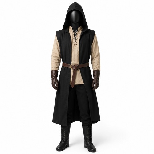 Medieval black hooded - medieval,