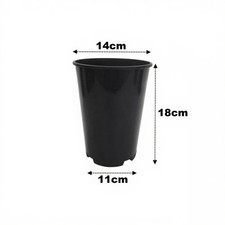 2 Litre Deep Rose Plant Pots Tall Root Black Plastic Seed Flower Pot Strong