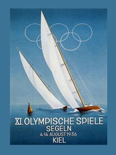 1936 Kiel Germany Sailboat Boat Olympics German Vintage Poster Repro FREE S/H