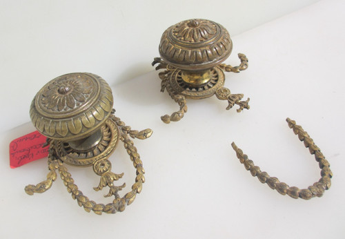 Victorian brass door handles - brass,