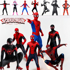 Kids SpiderMan Boys Miles Morales Tobey Maguire Outfits Jumpsuit Cosplay Costume