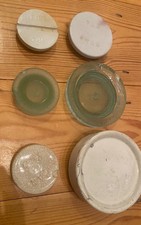 Antique glass jar - , lids-