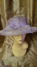 Stylish Ladies Pre-owned Hat -Wedding/Races-Good Condition-Natural Fibre - Lilac