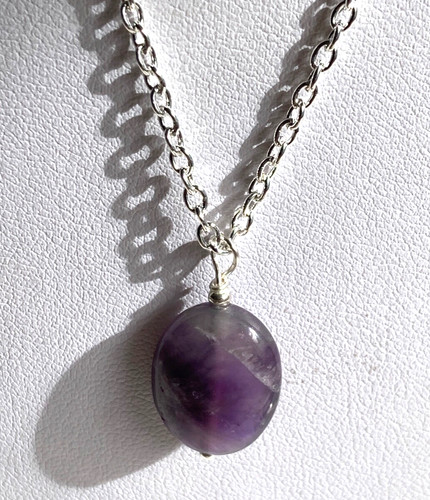 Amethyst 18x13mm oval pendant - amethyst,