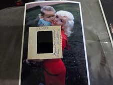 Jayne Mansfield original color slide in red dress with Son 1959 color slide only
