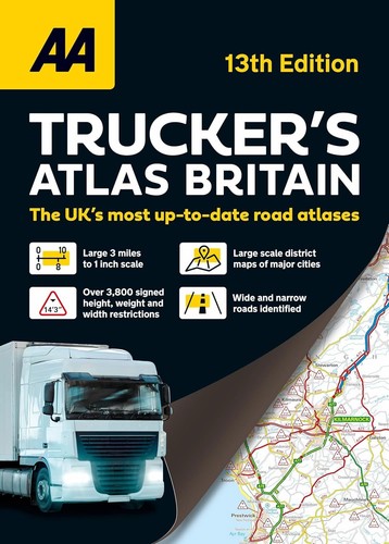 Trucker road atlas map - aa, trucker's