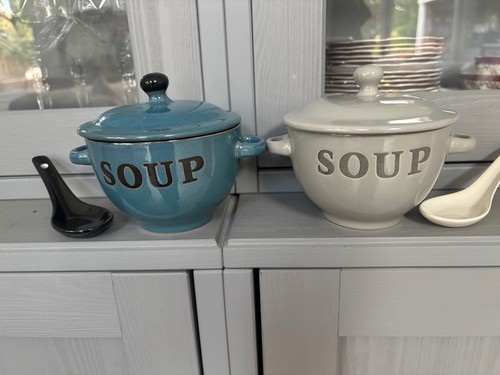 Loft stoneware soup bowls - stoneware,