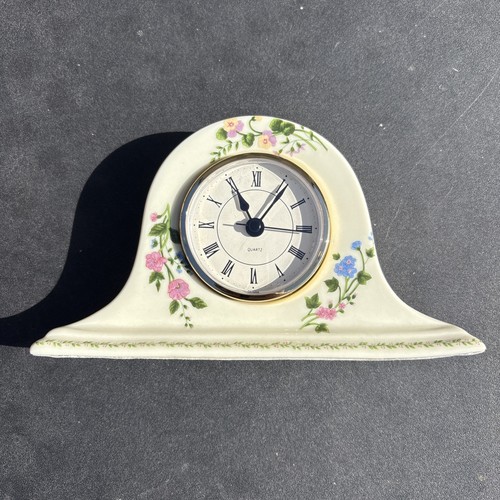 Porcelain desk clock floral - porcelain,