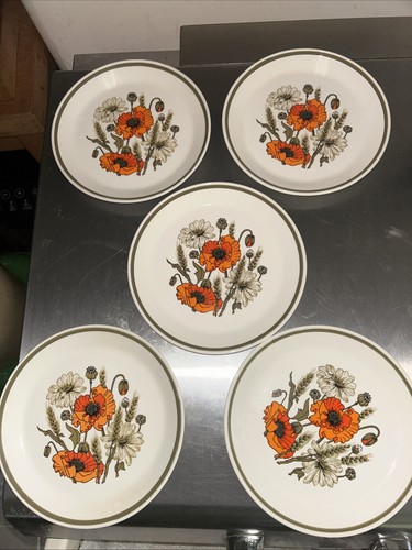Meakin poppy side plates - j&g,