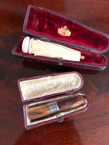 Antique french ivory horn - &,