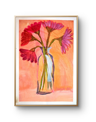 Original pink orange daisy - pink,
