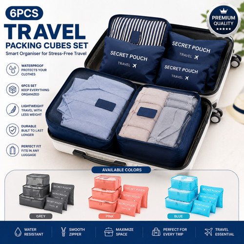 6pcs travel packing cubes set - cubes,
