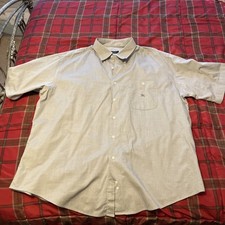 Burberry Shirt Mens XXXL Grey 100% Cotton Embroidered Logo Made in Spain 56in