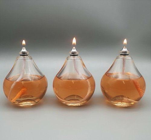 Set teardrop glass oil - of,