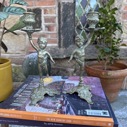 Vintage brass cherub - vintage,