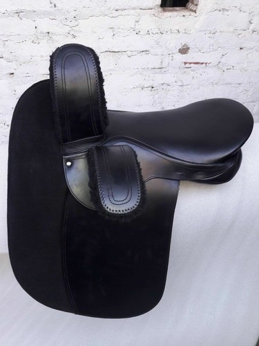 Black leather english side - black,