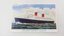 RMS Queen Elizabeth Cunard Salmon Series Postcard J. Salmon 5305